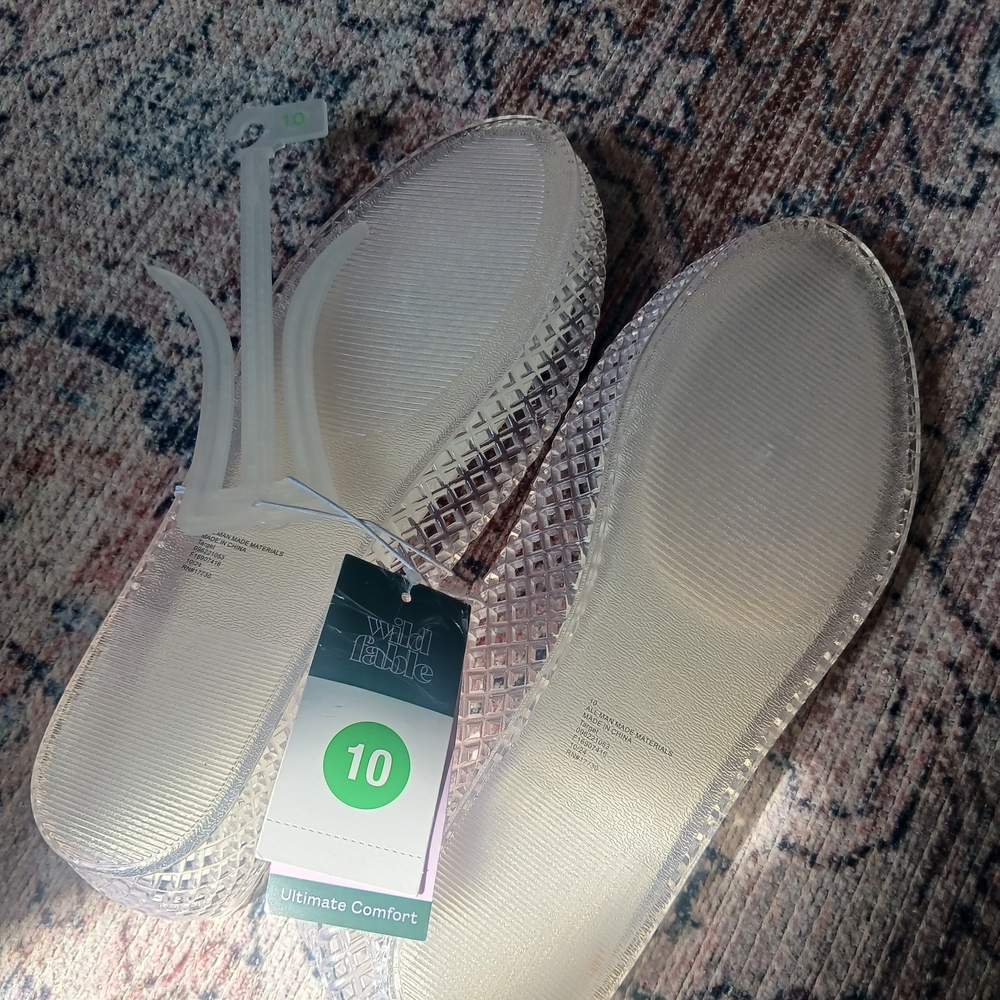 Transparent Jelly Slingback Flats - Clear Women's Loafers - Picture 4 of 8
